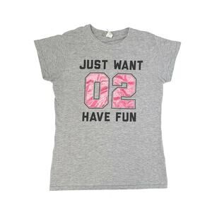 Gray Graphic Short Sleeve Tee Shirt